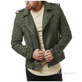 Chaqueta de cuero corta para hombre personalizada Chaquetas de gamuza para hombres